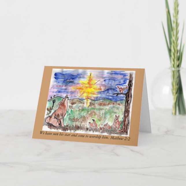 Cartão De Festividades Estrela de Chistmas do 2:2 de Mathew (Frente)