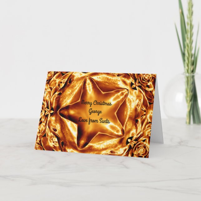 Cartão De Festividades Estrela de cobre-Ouro brilhante elegante (Frente)