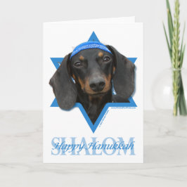 Cartão De Festividades Estrela de David de Hanukkah - Dachshund - Winston