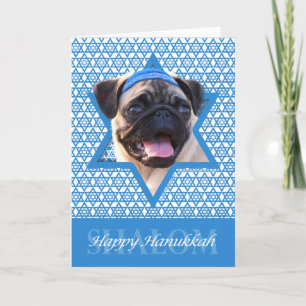 Cartão De Festividades Estrela de David de Hanukkah - Pug