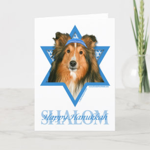 Cartão De Festividades Estrela de David de Hanukkah - Sheltie