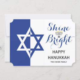 Cartão De Festividades Estrela de David Shine Bright Hanukkah de férias a