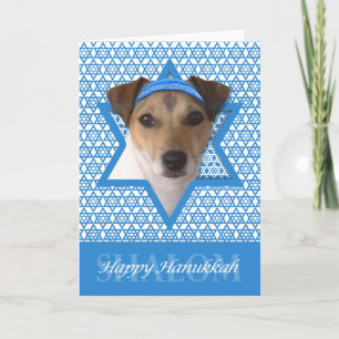 Cartão De Festividades Estrela de Hanukkah de David - Jack Russell Terrie