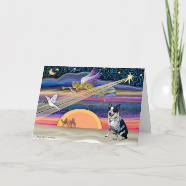 Cartão De Festividades Estrela de Natal - Cão de Bovinos Australiano (Frente)