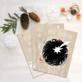 Cartão De Festividades Estrela de Natal russa Wreath Winter