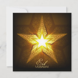 Cartão De Festividades Estrela de Padrão Geométrico Islâmico Feliz Eid Mu