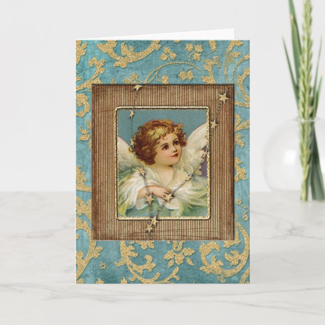 Cartão De Festividades Estrela do anjo boas festas (Frente)