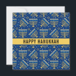 Cartão De Festividades Estrela Feliz de Hanukkah de David Cute Trendy<br><div class="desc">Feliz Hanukkah,  estrela de David,  Menorah,  fofo,  branco,  amarelo,  azul,  moda,  estrelas,  cartão de velas.</div>