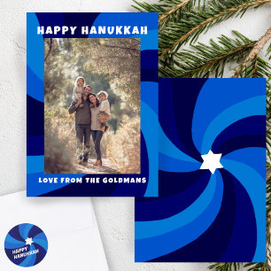 Cartão De Festividades Estrela Nadada Moderna de David HAPPY HANUKKAH PER