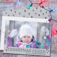 Estrelas de Alegria de Natal Foto Cinza