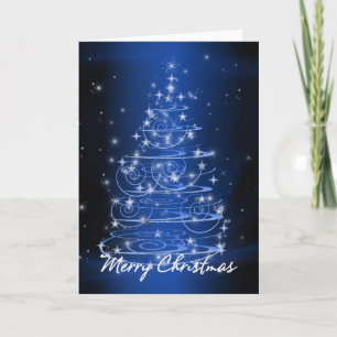 Cartão De Festividades Estrelas de design das árvores de Natal e espirais