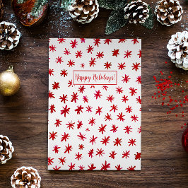 Cartão De Festividades Estrelas em aquarela - vermelho