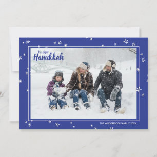 Cartão De Festividades Estrelas Fofas Desenhadas à Mão Feliz Hanukkah Fam