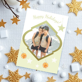 Cartão De Festividades Estrelas Modernas Personalizadas E Foto De Aquarel