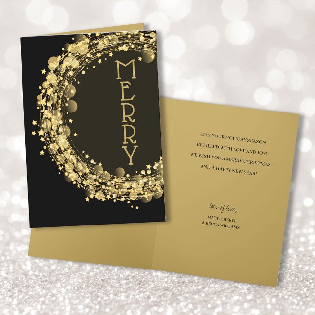 Cartão De Festividades Estrelas no Natal Negro (Criador carregado)