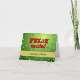 Cartão De Festividades Estrelas personalizadas Feliz navidad - espanhol
