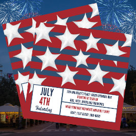 Cartão De Festividades Estrelas Strips Red White e Blue julho 4 Party