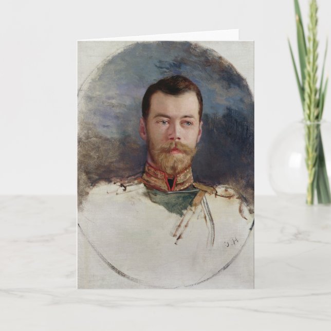 Cartão De Festividades Estude para um retrato do Tsar Nicholas II 1898 (Frente)