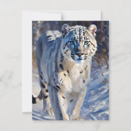 Cartão De Festividades Estudo A sobre o Leopardo das Neves - Óleos
