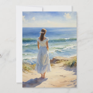Cartão De Festividades Estudo de Aquarela em Praia C