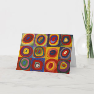 Cartão De Festividades Estudo de Cor de Kandinsky Quadrados Quadrados Col