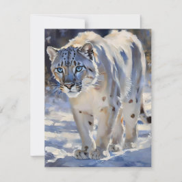 Cartão De Festividades Estudo F do Leopardo da Neve