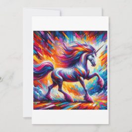 Cartão De Festividades Estudo Unicorn A - Fantasy AI