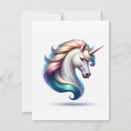 Cartão De Festividades Estudo Unicórnio R - Fantasy AI