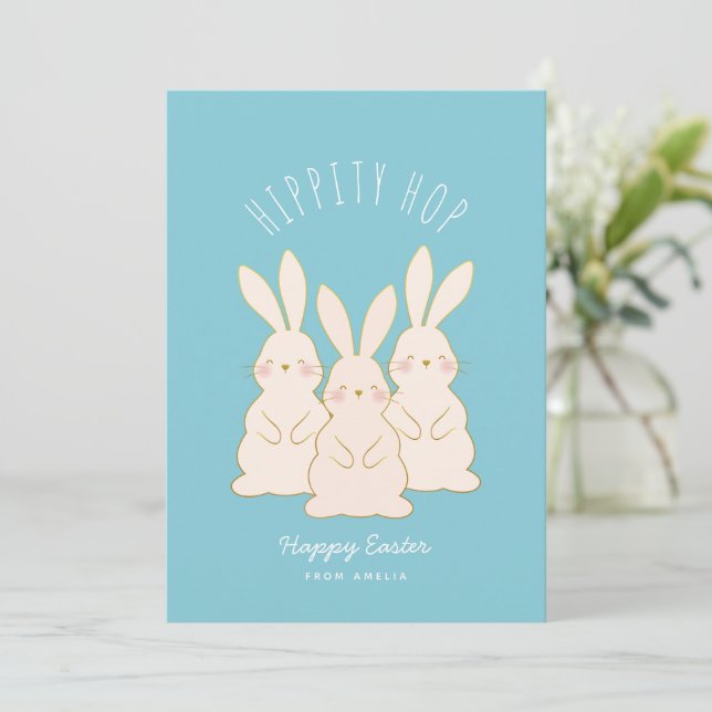 Cartão De Festividades Etiqueta de presentes personalizados de Páscoa de  (Em pé/Frente)