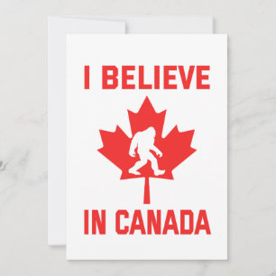 Cartão De Festividades Eu Acredito No Canadá - Pé Grande Engraçado
