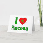 Cartão De Festividades Eu amo Ancona Italia<br><div class="desc">Esta é uma grande maneira de mostrar seu amor de Ancona Italia. Excelente para um t-shirt ou uns t-shirt,  aventais,  botões,  ímãs e mais….  Grande presente para alguns Natal,  aniversários,  dia das mães,  dia dos pais e diário da ocasião especialmente.</div>