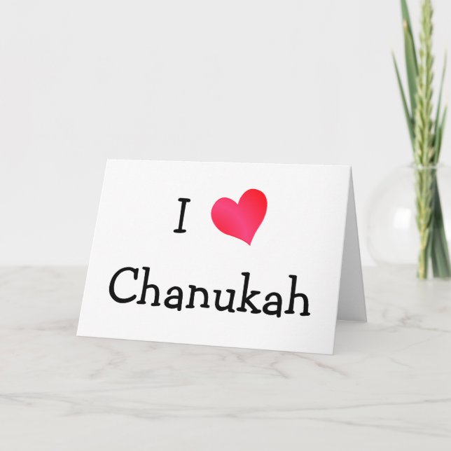 Cartão De Festividades Eu Amo Chanukah (Frente)