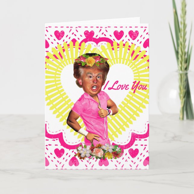 Cartão De Festividades eu amo donald Trump (Frente)