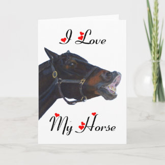 Cartão De Festividades Eu amo meu cavalo! Engraçado