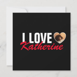 Cartão De Festividades Eu Amo Meu Parceiro Foto Personalizada Coração e T