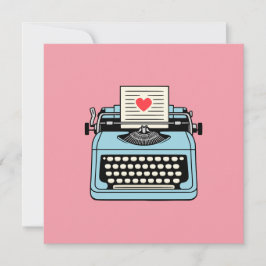 Cartão De Festividades Eu amo minha máquina de escrever