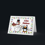 Cartão De Festividades Eu amo o Natal<br><div class="desc">Vai Wild~ envia um cumprimento com elogio real do feriado, sob a forma da receita famosa selvagem para nosso bolo de cenoura delicioso do feriado. Receba um disconto de quantidade em qualquer ordem de 10 ou mais cartões! Personalize-a com seu nome, edite-o o cumprimento, pnha-o em sua própria receita favorita....</div>
