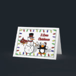 Cartão De Festividades Eu amo o Natal<br><div class="desc">Vai Wild~ envia um cumprimento com elogio real do feriado, sob a forma da receita famosa selvagem para nosso bolo de cenoura delicioso do feriado. Receba um disconto de quantidade em qualquer ordem de 10 ou mais cartões! Personalize-a com seu nome, edite-o o cumprimento, pnha-o em sua própria receita favorita....</div>