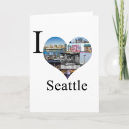 Cartão De Festividades Eu amo Seattle