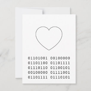 Cartão De Festividades Eu Amo Seu Geek De Dia de os namorados Cardíaco B