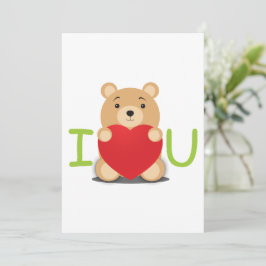 Cartão De Festividades Eu Amo U Taddy