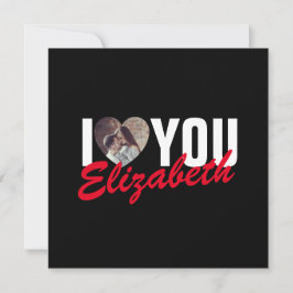 Cartão De Festividades Eu Amo Você Foto Personalizada Coração e Nome