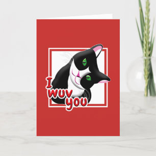 Cartão De Festividades Eu Amo Você Gato do Dia dos Namorados
