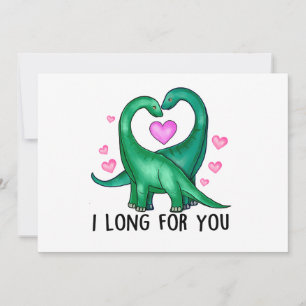Cartão De Festividades Eu Anseio por Você Funny Dinosaur Dia dos Namorado