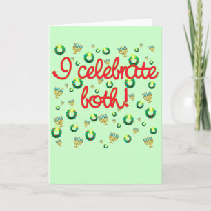 Cartão De Festividades Eu celebro tanto o Natal quanto o Chanucá