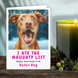 Cartão De Festividades Eu Comi O Cachorro Da Lista Travessa Foto De Natal