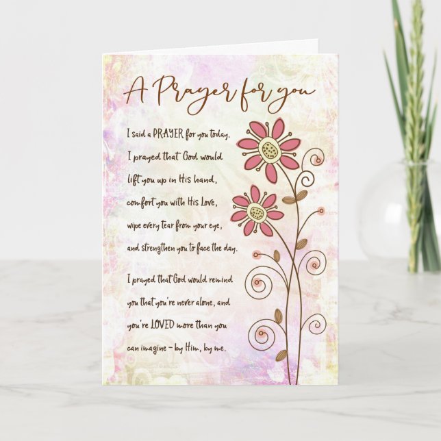 Cartão De Festividades Eu disse uma oração para você hoje (Frente)