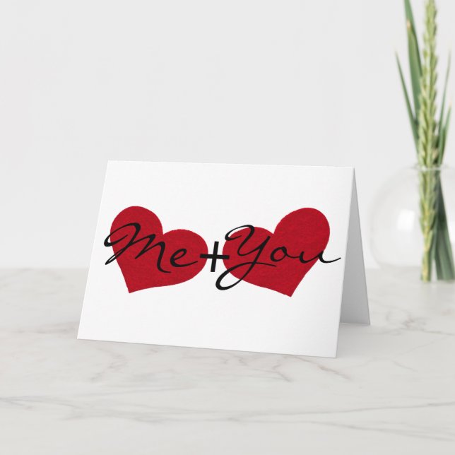 Cartão De Festividades Eu e você, Dia de os namorados Cardíaco (Frente)