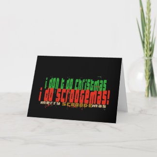 Cartão De Festividades Eu faço Scroogemas, vermelho e verde