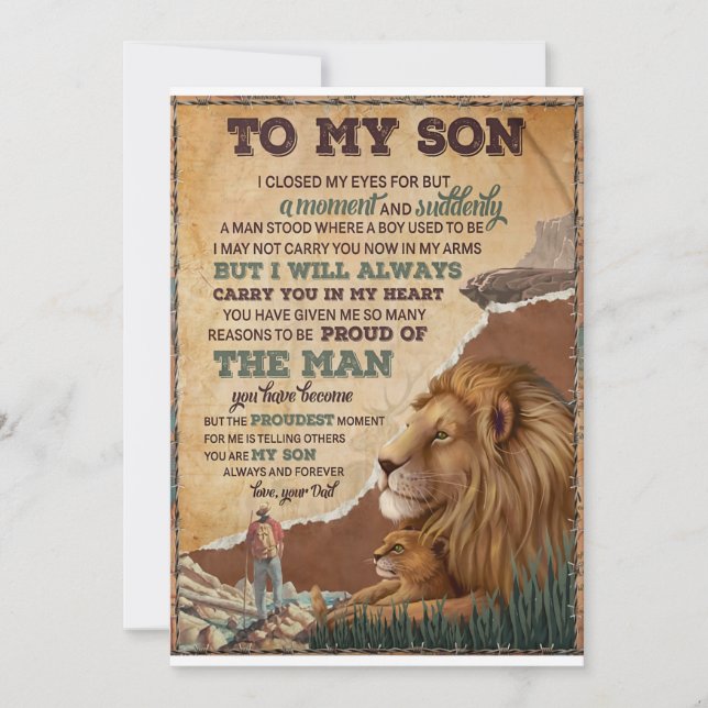 Cartão De Festividades Eu Fechei Meus Olhos Por Apenas Um Momento - Pai P (Frente)